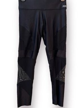 Pink by Victorias Secret Ultimate Cropped Black Leggings-Like New!
